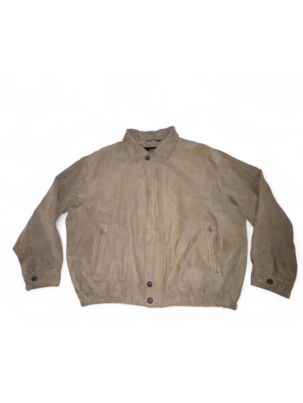 Men's 1990's -Weatherproof- Micro Suede Bomber Jacket, Size XL